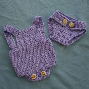 Crocheted Onesie and Diaper Cover